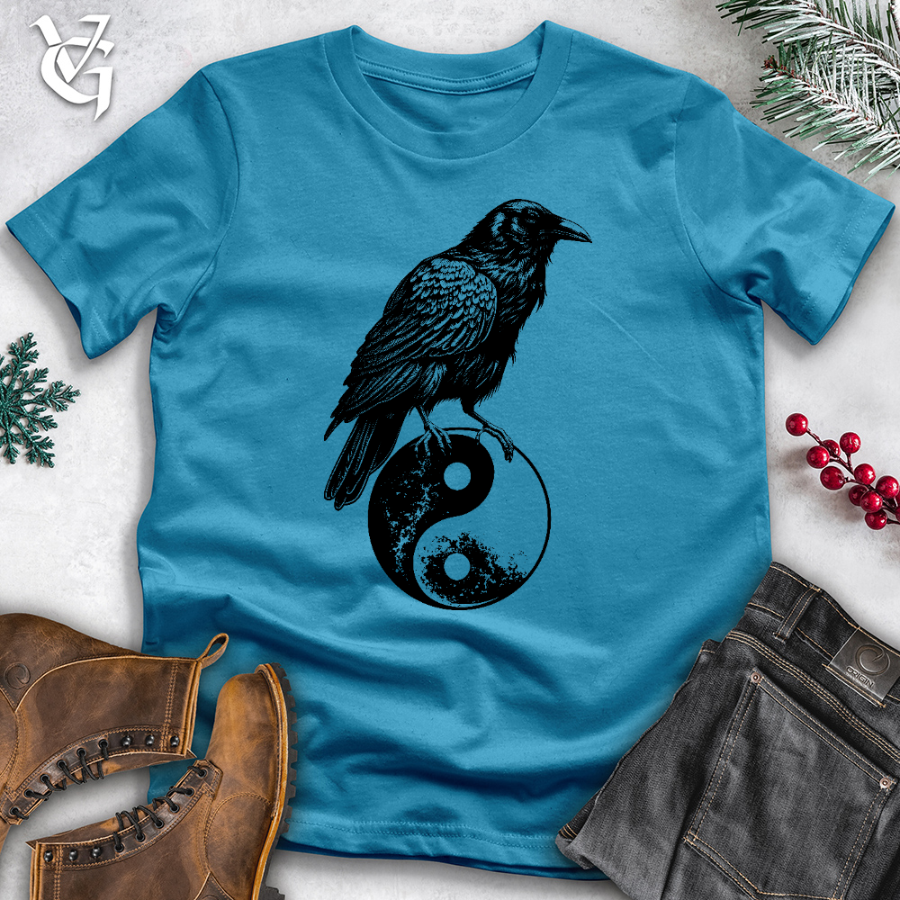 Viking Goods Raven Ying Yang Cotton Tee Aqua / L