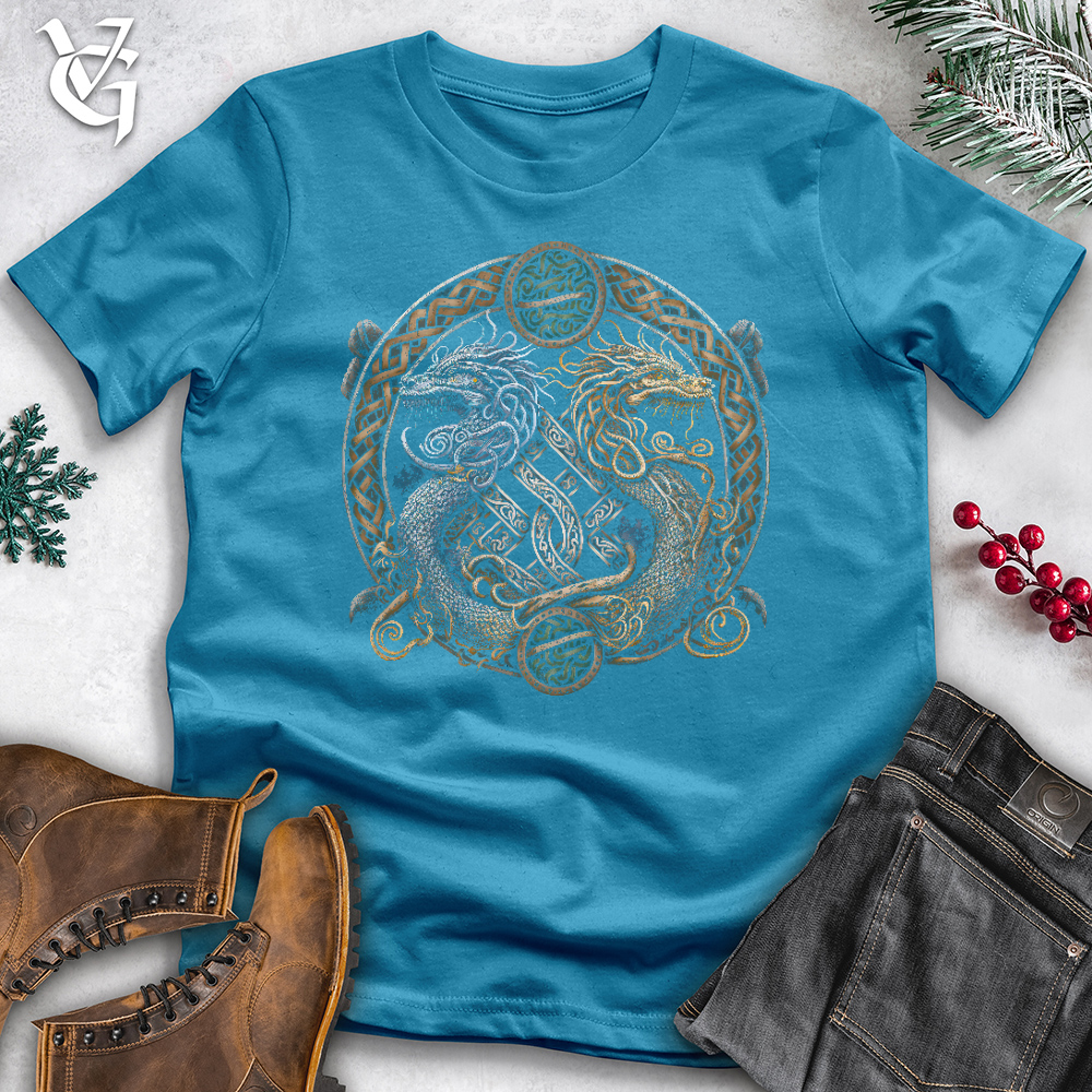 Viking Goods Two Dragons Cotton Tee Aqua / L