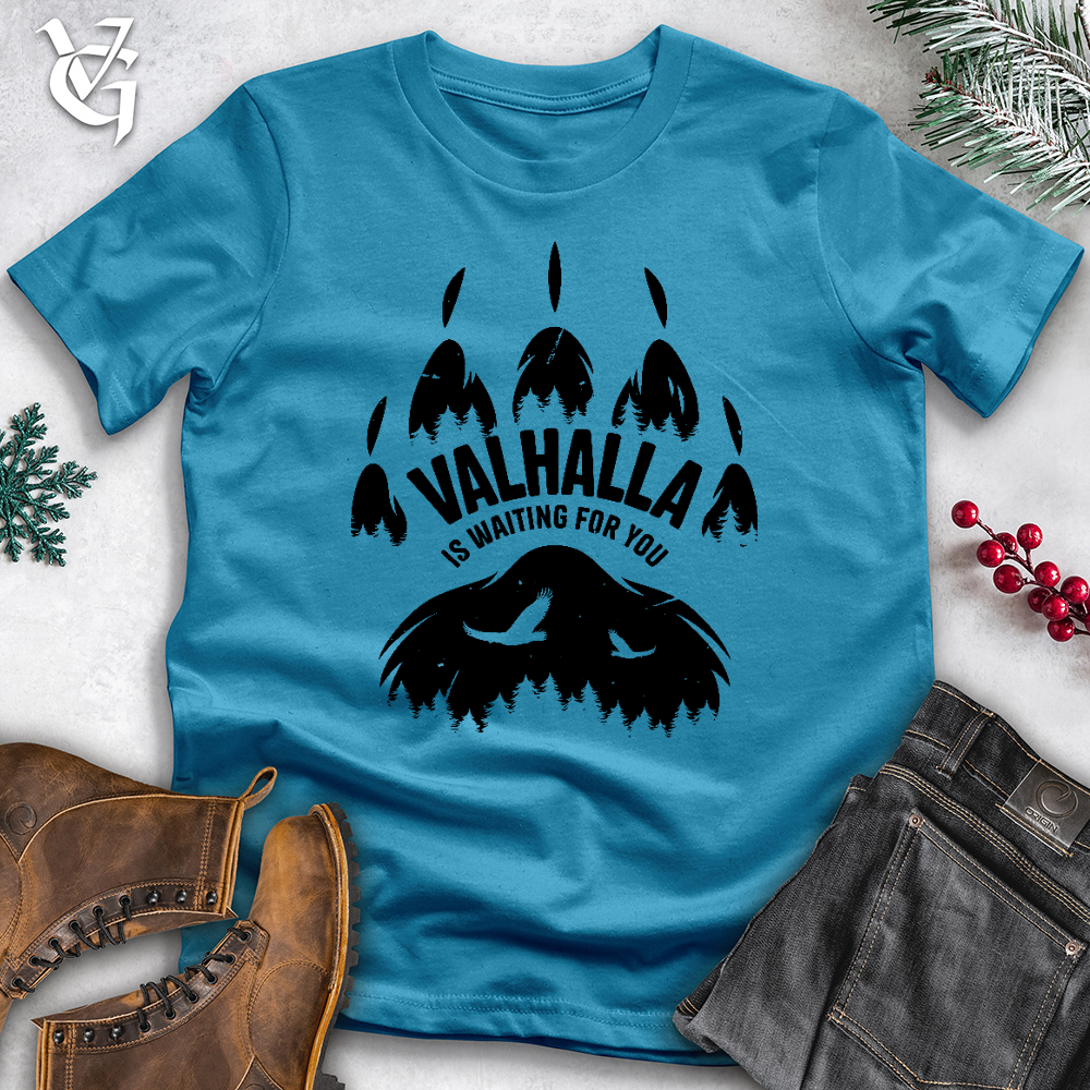 Viking Goods Valhalla Is Waiting Cotton Tee Aqua / L