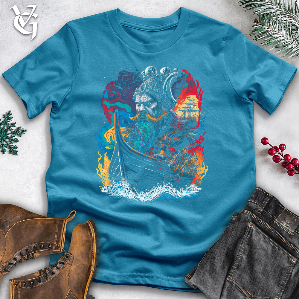 Viking Goods Viking Ship 02 Cotton Tee Aqua / L