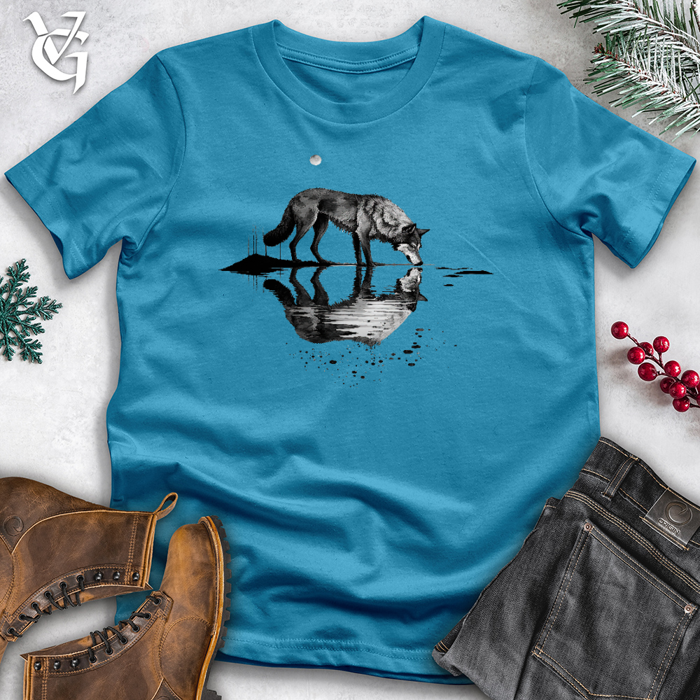 Viking Goods Wolf Reflection Cotton Tee Aqua / L
