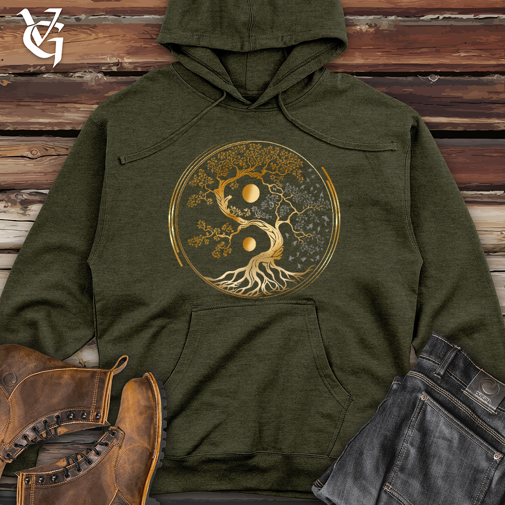 Tree of Life Yin Yang Midweight Hooded Sweatshirt