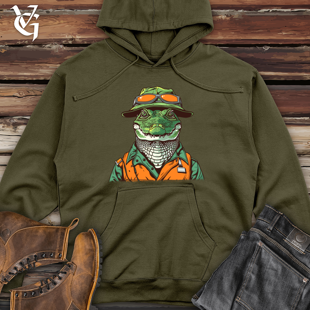 Viking Goods Alligator Adventure Guide Midweight Hooded Sweatshirt Army / L