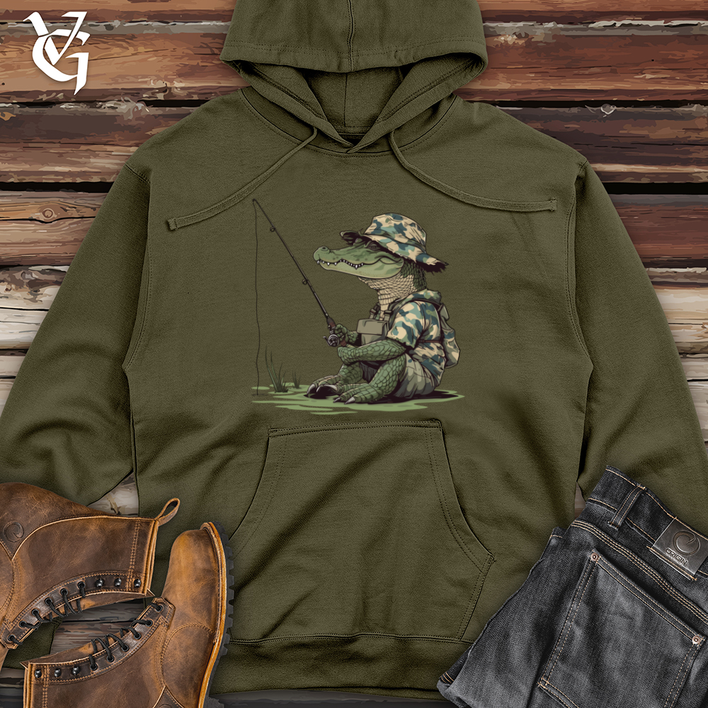 Viking Goods Alligator Angler Adventure Midweight Hooded Sweatshirt Army / L