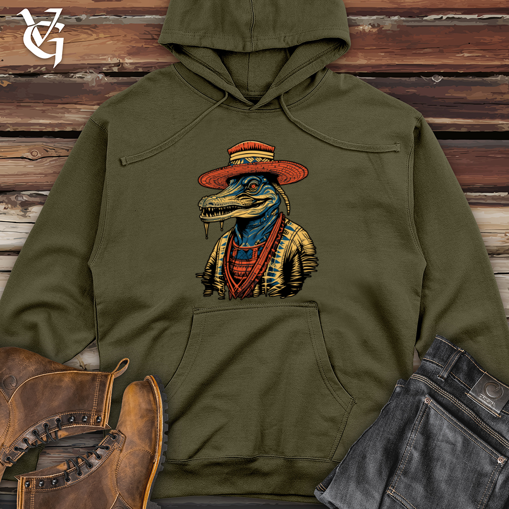 Viking Goods Alligator Festive Sombrero Midweight Hooded Sweatshirt Army / L