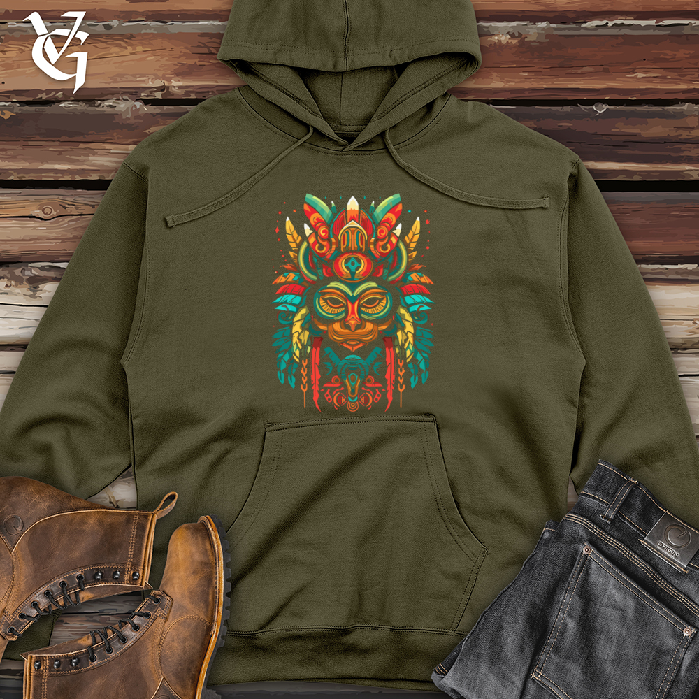 Viking Goods Aztec Spirit Guardian Midweight Hooded Sweatshirt Army / L
