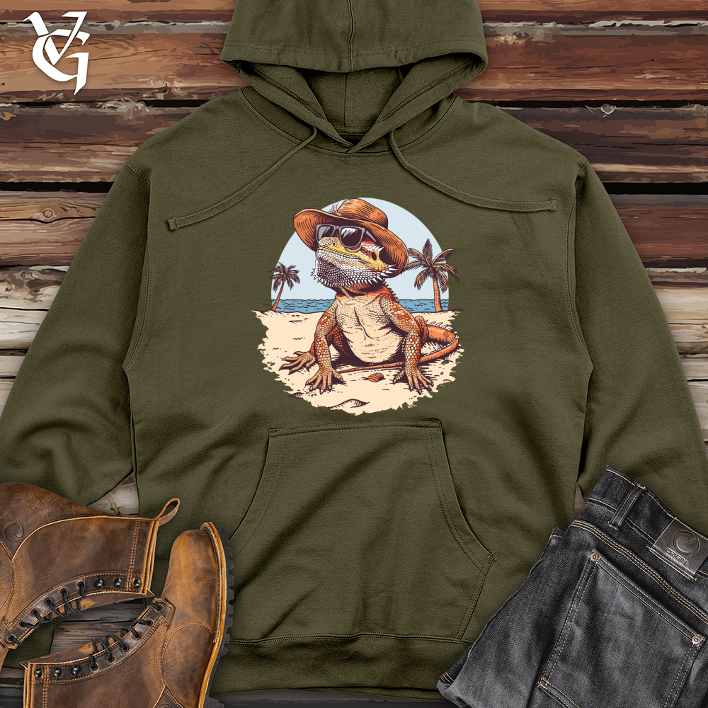 Viking Goods Beachcomber Bearded Dragon Swagger Midweight Hooded Sweatshirt Army / L