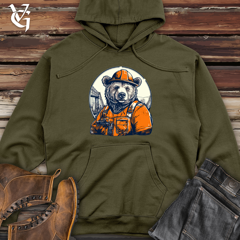 Viking Goods Bear Builders Brigade Midweight Hooded Sweatshirt Army / L