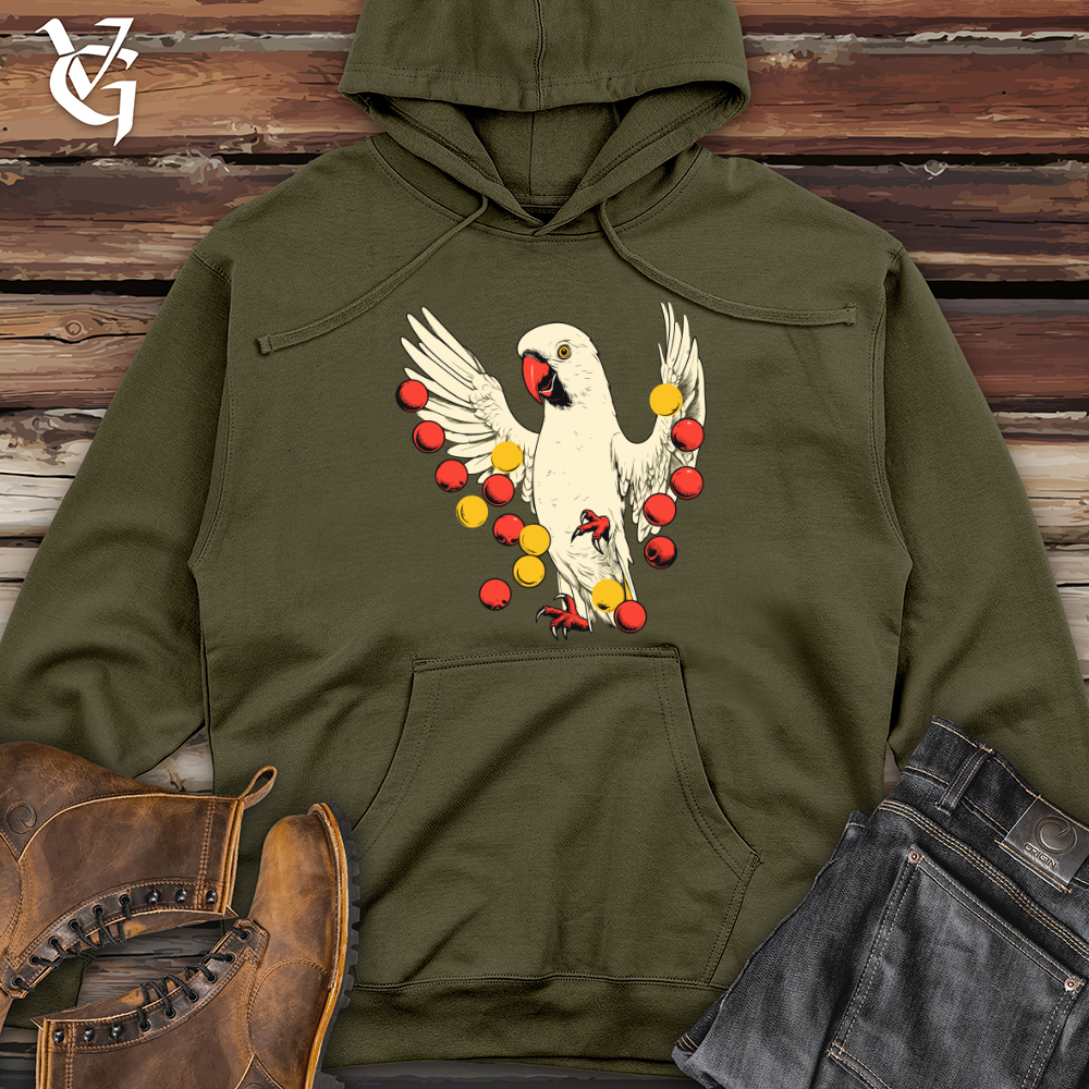 Viking Goods Cockatoo Circus Juggler Midweight Hooded Sweatshirt Army / L