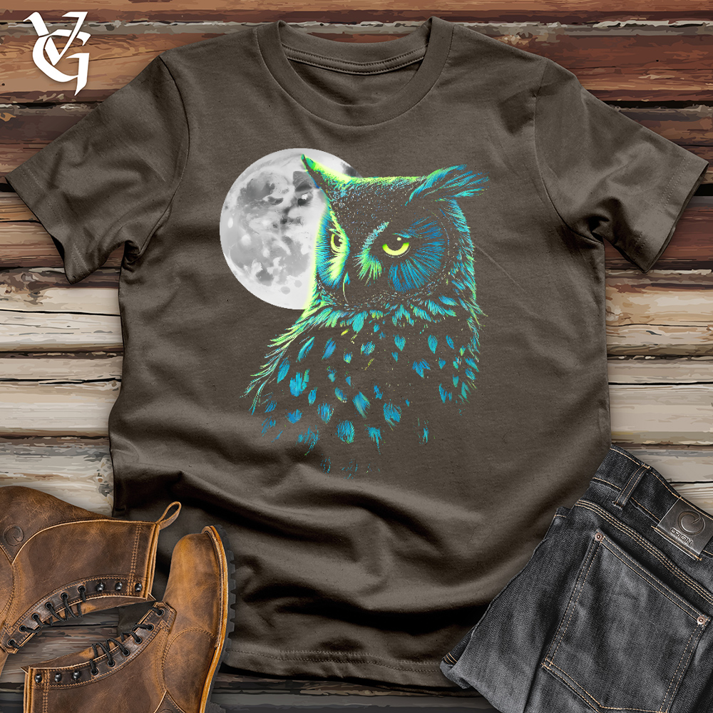 Viking Goods Cosmic Moon Owl Cotton Tee Army / L