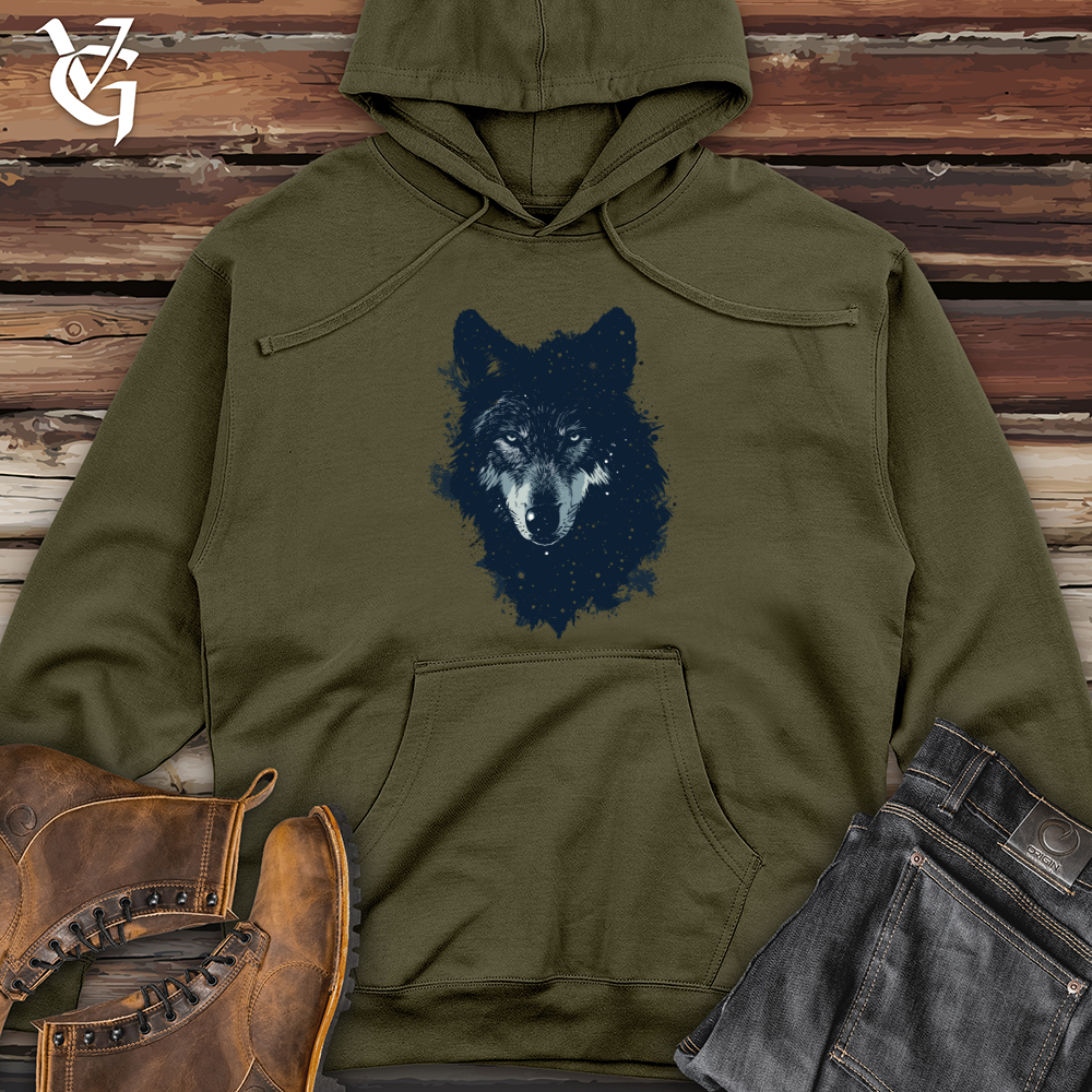 Viking Goods Cosmic Wolf Essence Midweight Hooded Sweatshirt Army / L