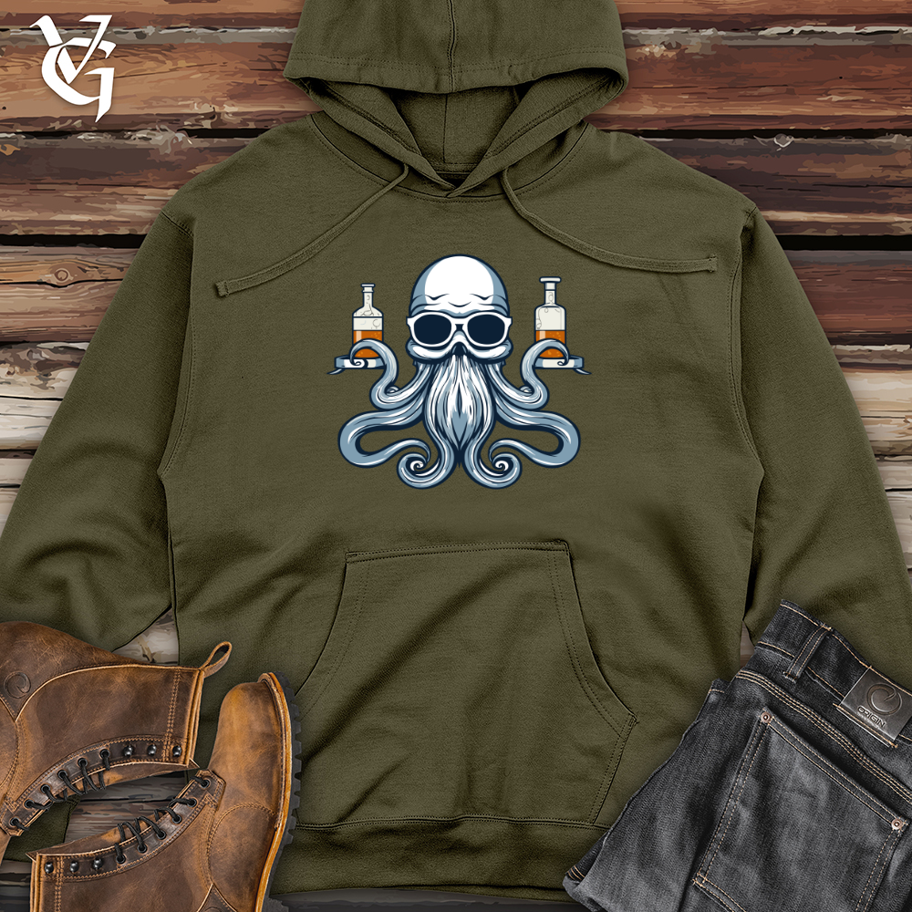 Viking Goods Curious Cephalopod Researcher Midweight Hooded Sweatshirt Army / L