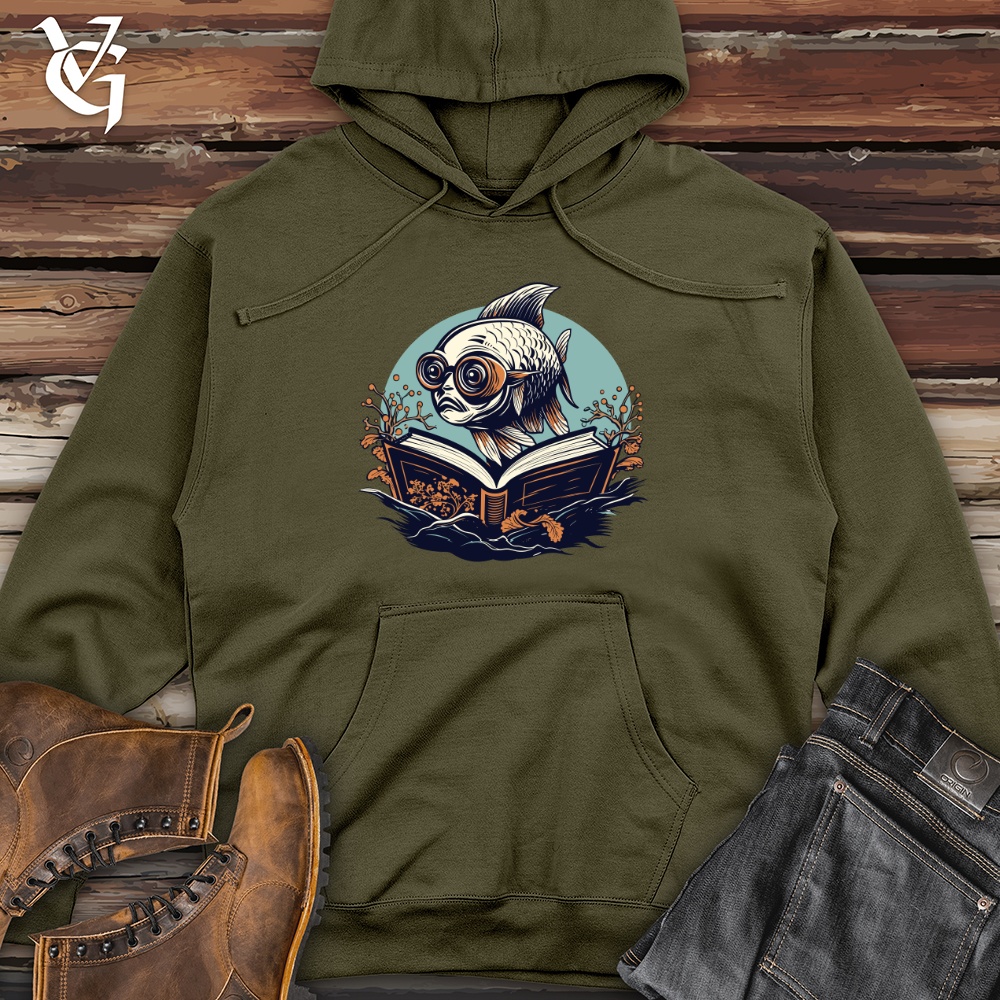 Viking Goods Deep Sea Bookworm Midweight Hooded Sweatshirt Army / L