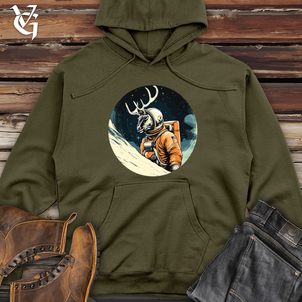 Viking Goods Deer Astronaut Adventure Midweight Hooded Sweatshirt Army / L