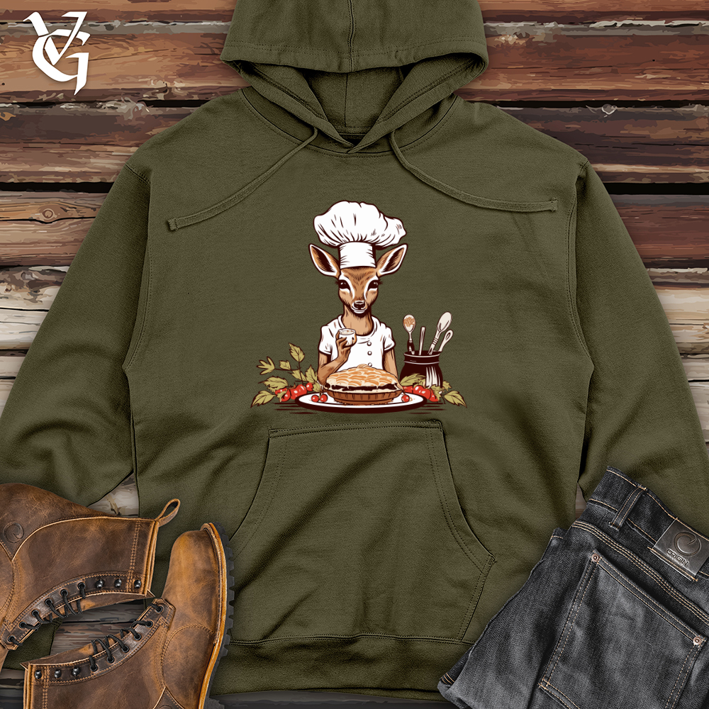 Viking Goods Deer Pastry Chef Midweight Hooded Sweatshirt Army / L