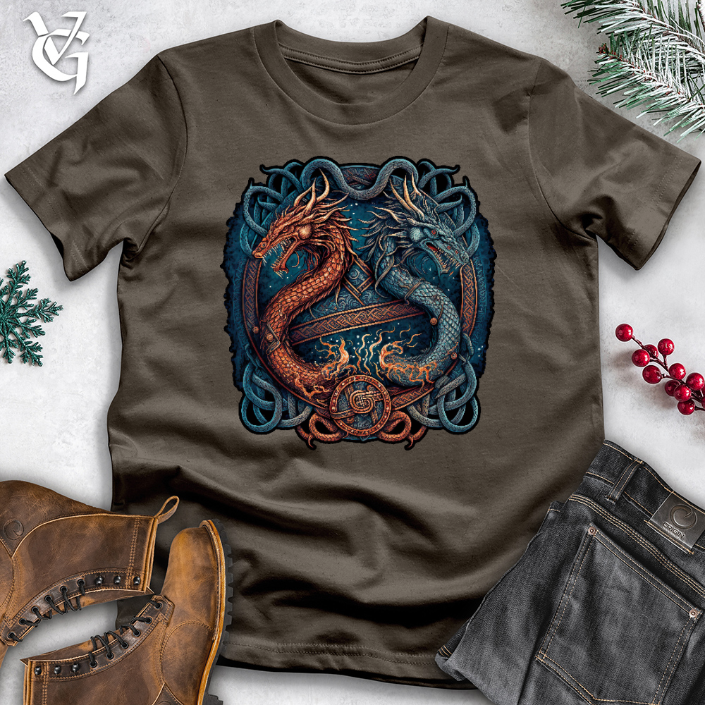 Viking Goods Double Trouble Dragon Cotton Tee Army / L