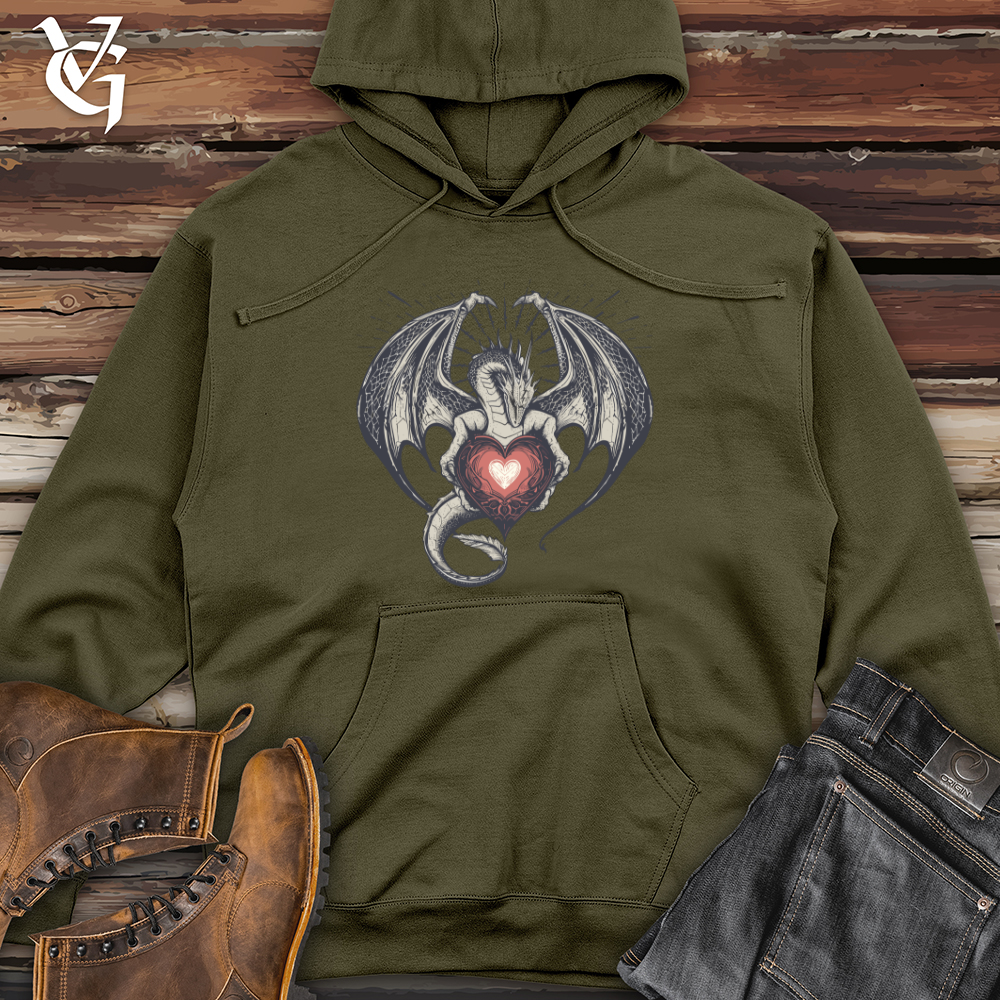 Viking Goods Dragon Heart Embrace Midweight Hooded Sweatshirt Army / L