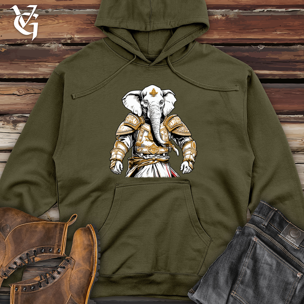 Viking Goods Elephant Regal Majesty Midweight Hooded Sweatshirt Army / L