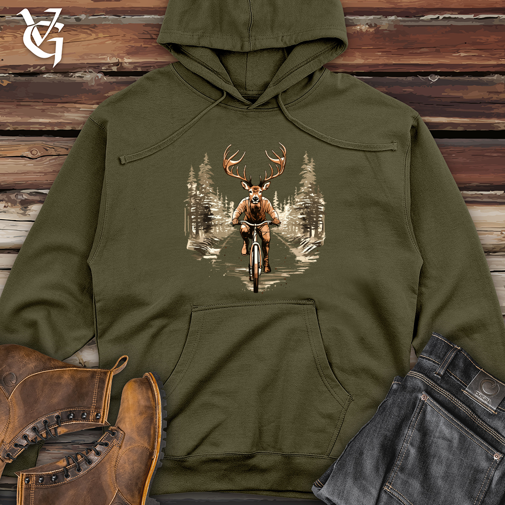 Viking Goods Elk Wilderness Cycle Midweight Hooded Sweatshirt Army / L