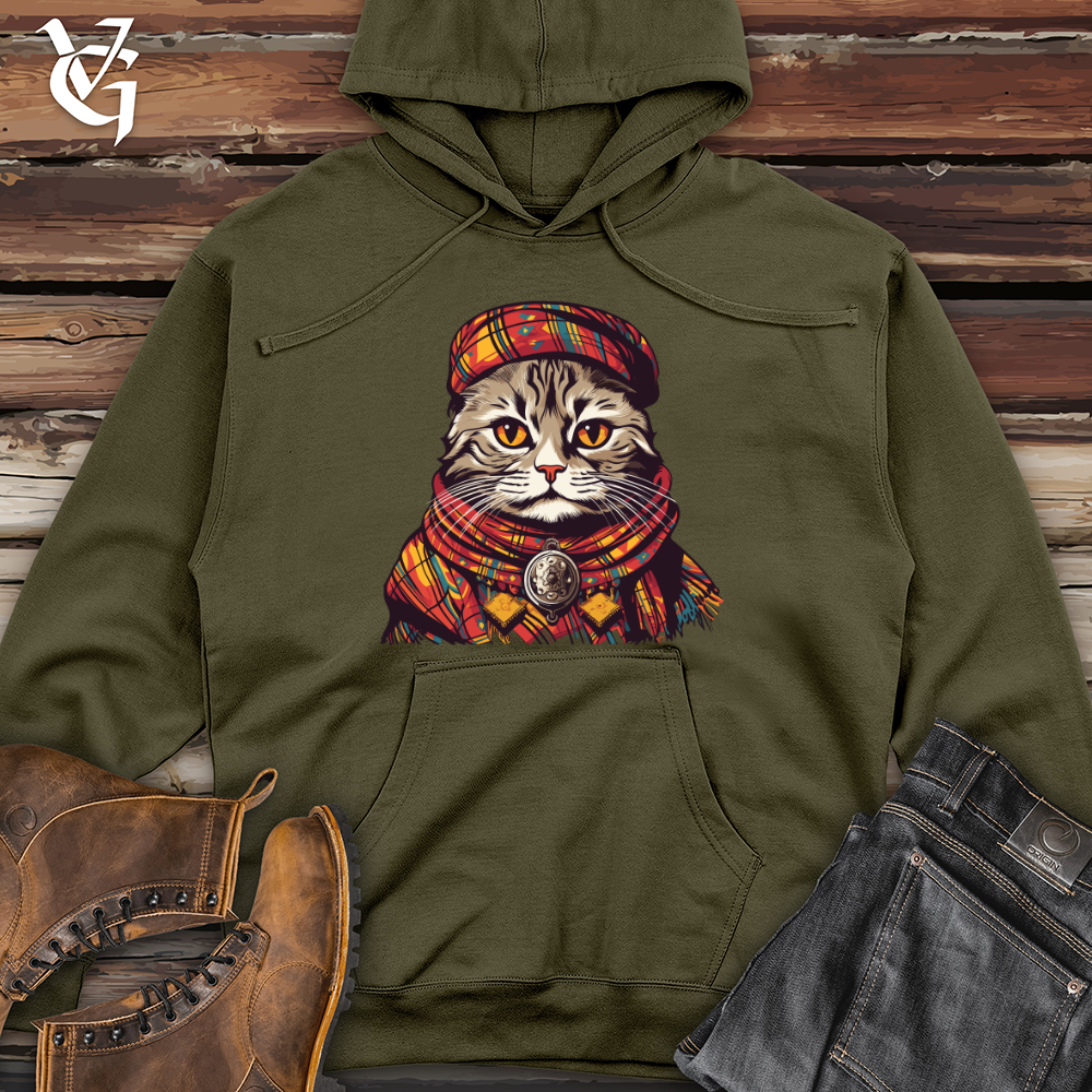 Viking Goods Feline Highland Wanderer Midweight Hooded Sweatshirt Army / L