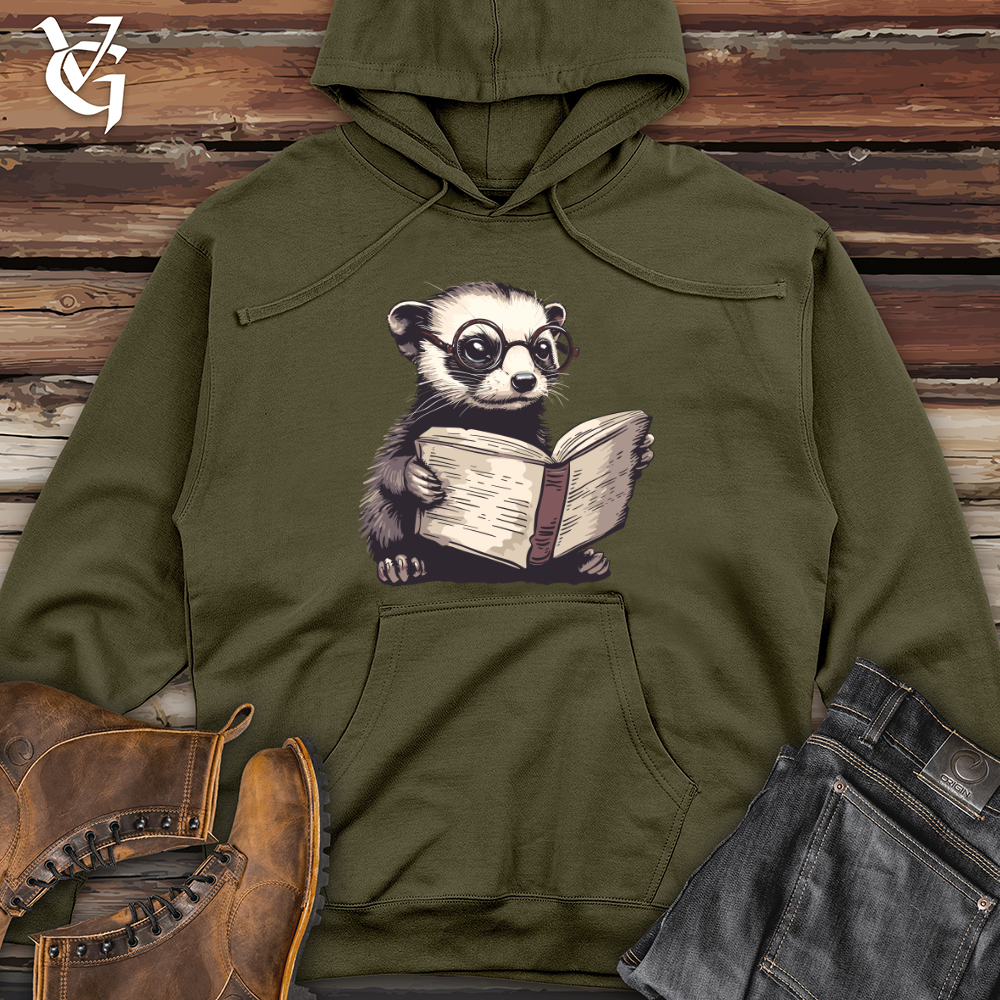 Viking Goods Ferret Reader Midweight Hooded Sweatshirt Charcoal / L