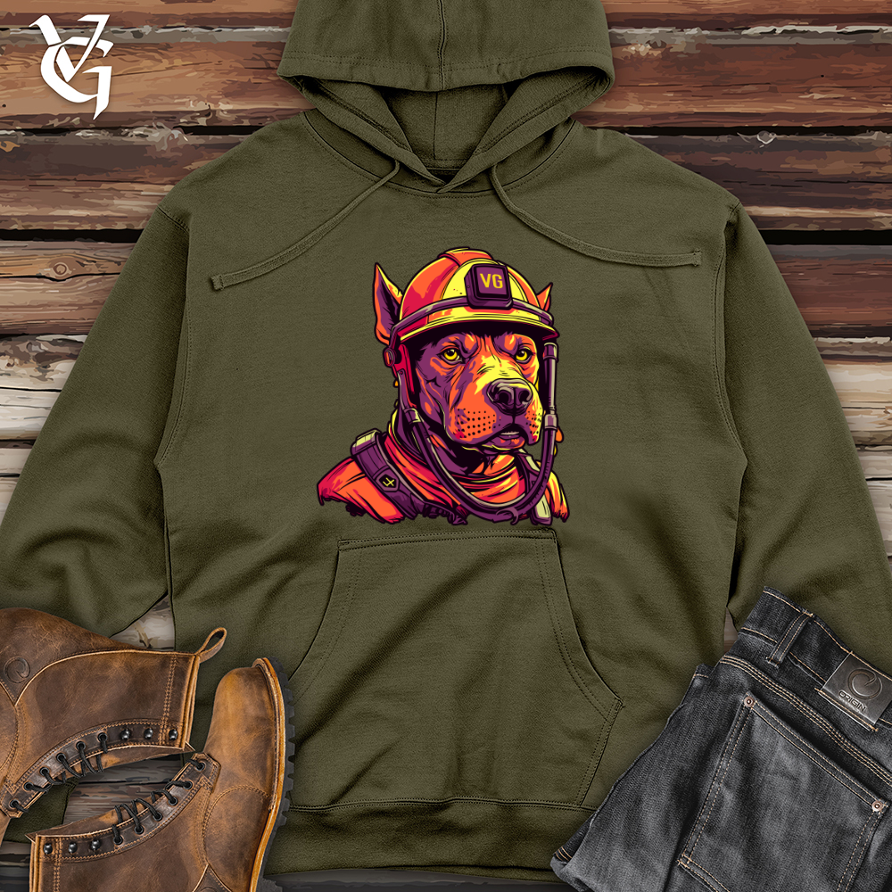 Viking Goods Firefighter Hero Hound Midweight Hooded Sweatshirt Army / L