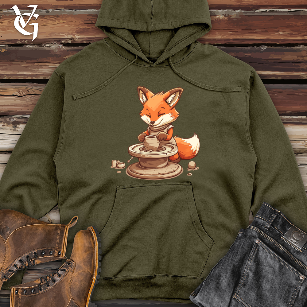 Viking Goods Fox Potter Craft Midweight Hooded Sweatshirt Army / L