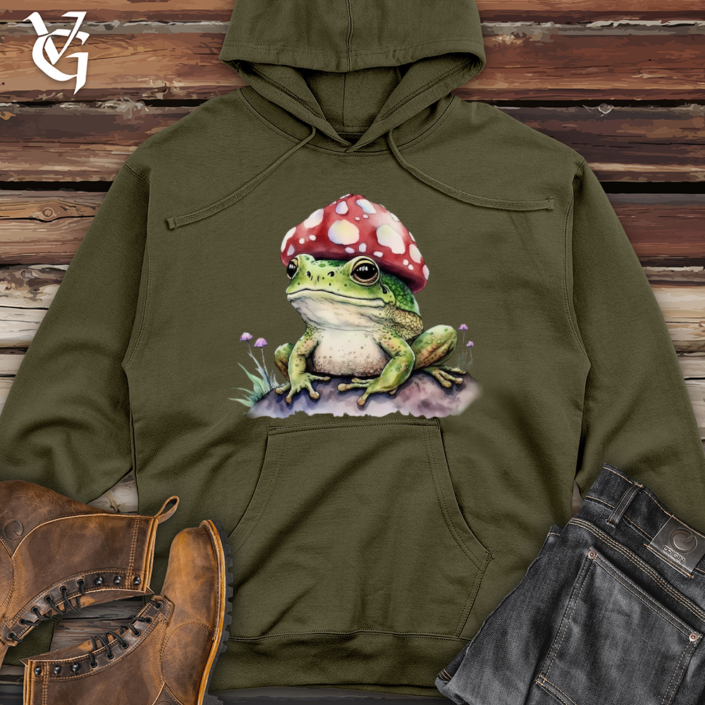 Viking Goods Frog Mushroom Head Midweight Hooded Sweatshirt Army / L