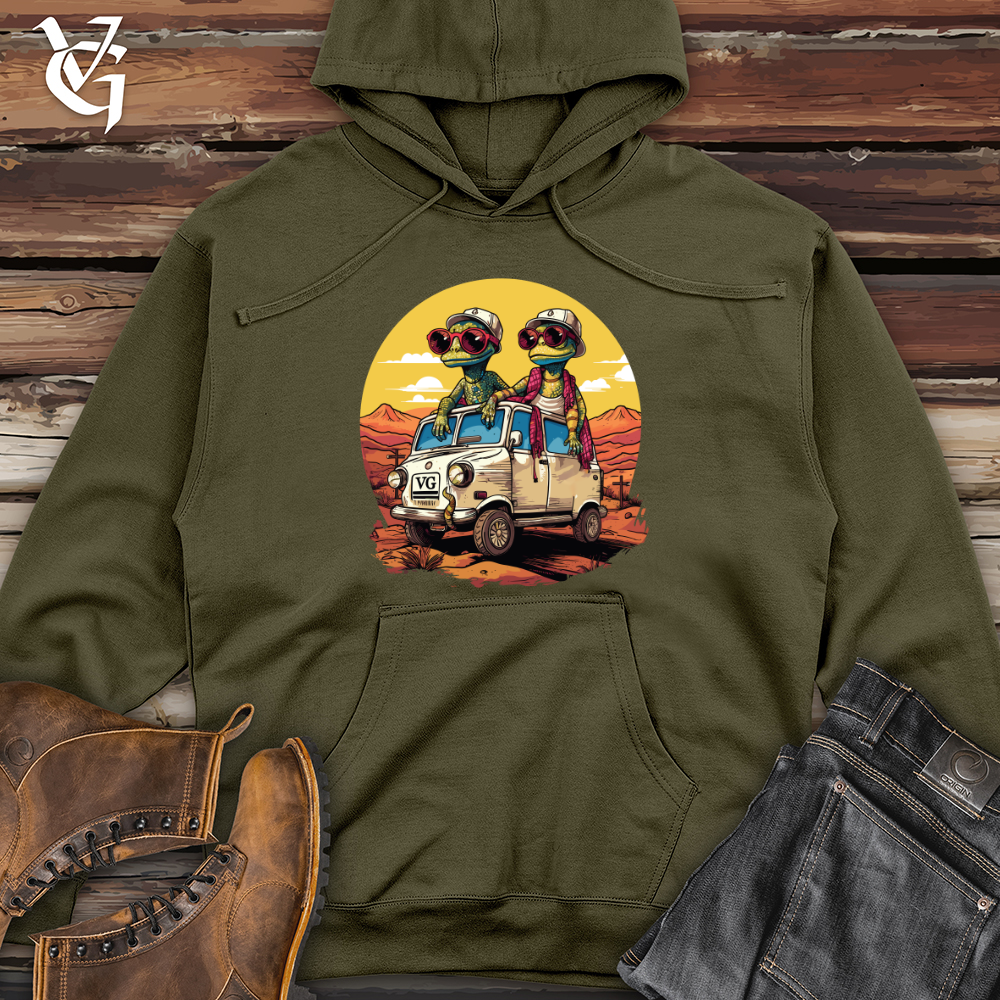 Viking Goods Geckos Roadtrip Adventure Midweight Hooded Sweatshirt Army / L