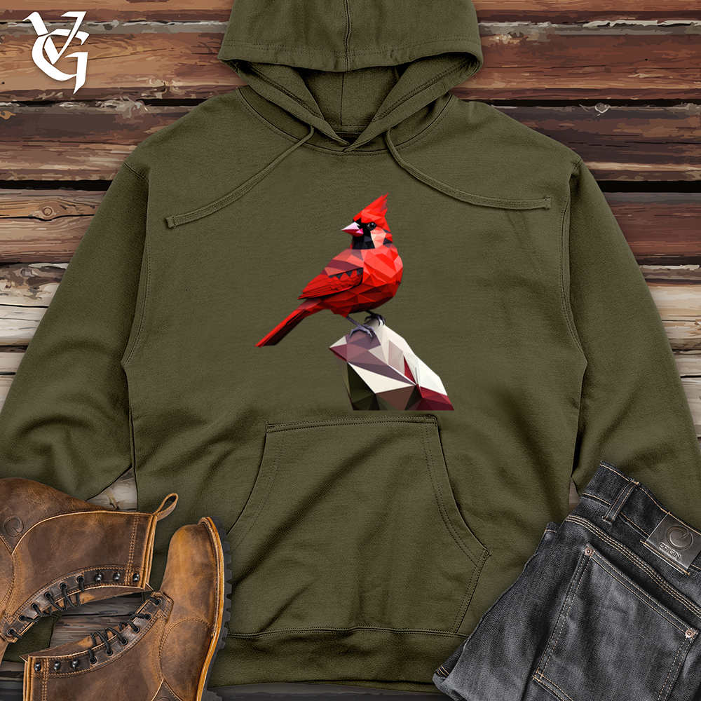 Viking Goods Geometric Cardinal Bird Midweight Hooded Sweatshirt Army / L