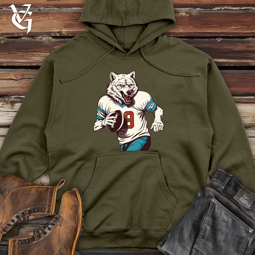 Viking Goods Gridiron Wolf Midweight Hooded Sweatshirt Army / L