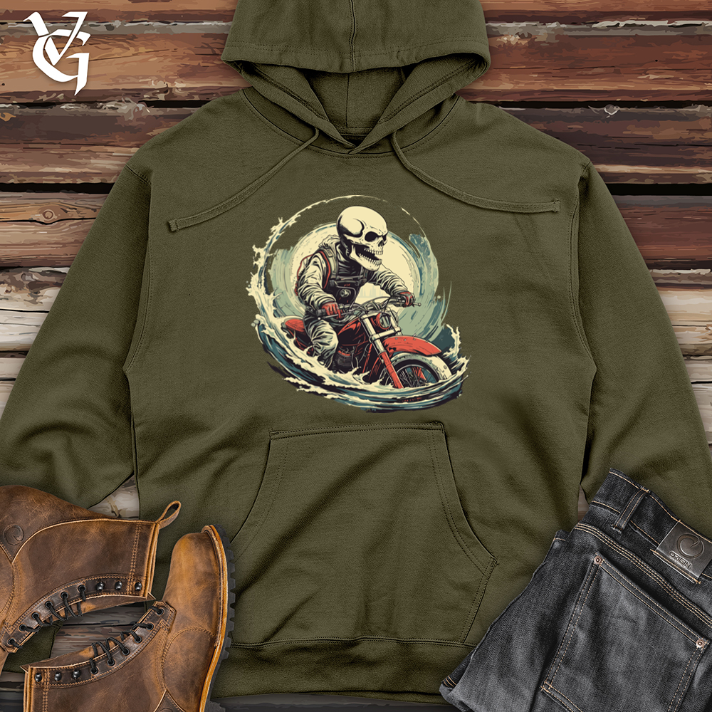 Viking Goods Grunge Whale Dive Midweight Hooded Sweatshirt Army / L