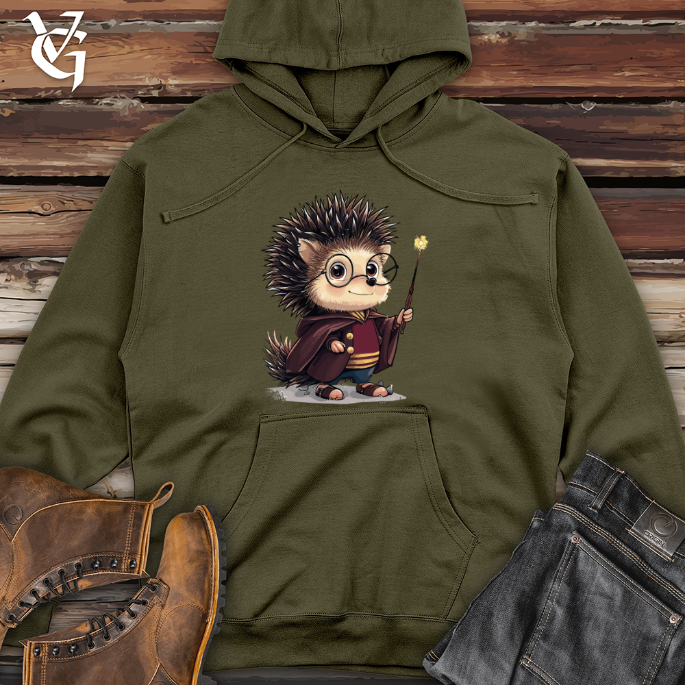Viking Goods Hedgehog Wizard Charm Midweight Hooded Sweatshirt Army / L