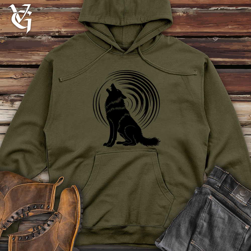 Viking Goods Howling Wolf Resonance Midweight Hooded Sweatshirt Army / L