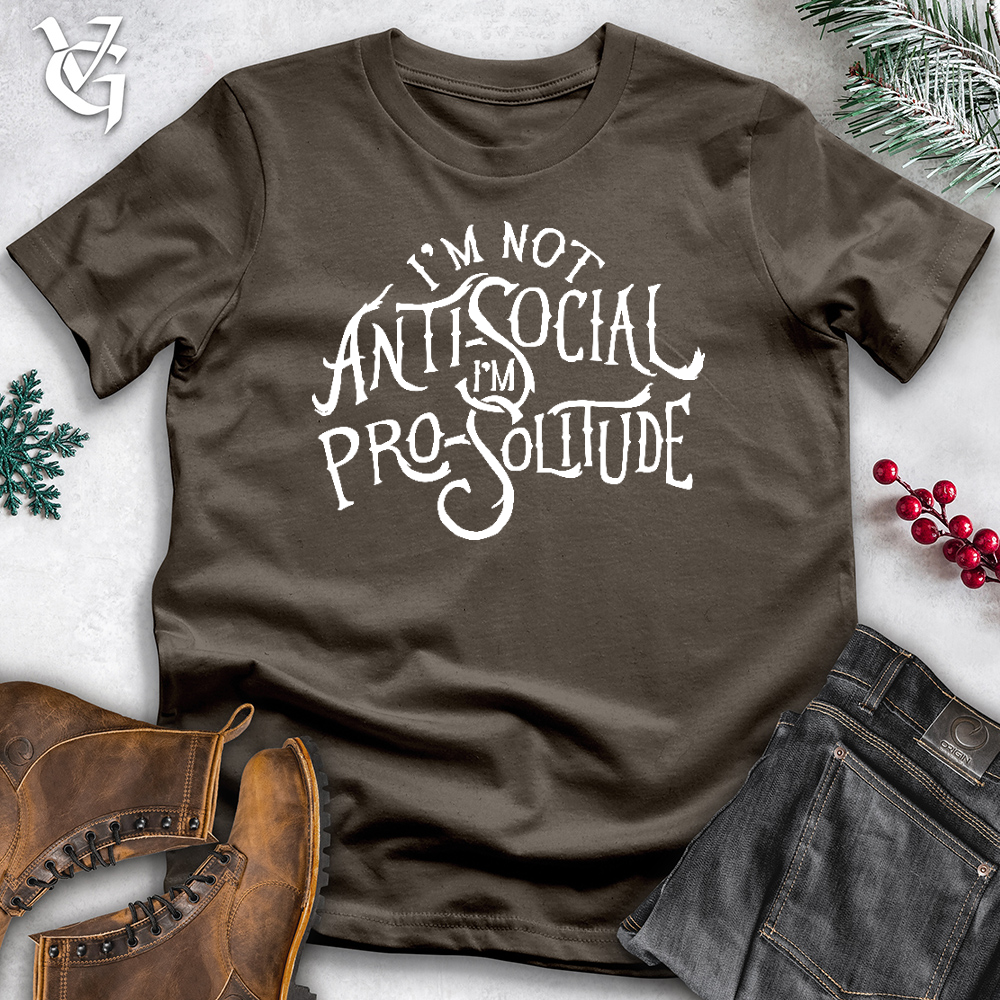Viking Goods I'm Not AntiSocial Cotton Tee Army / L