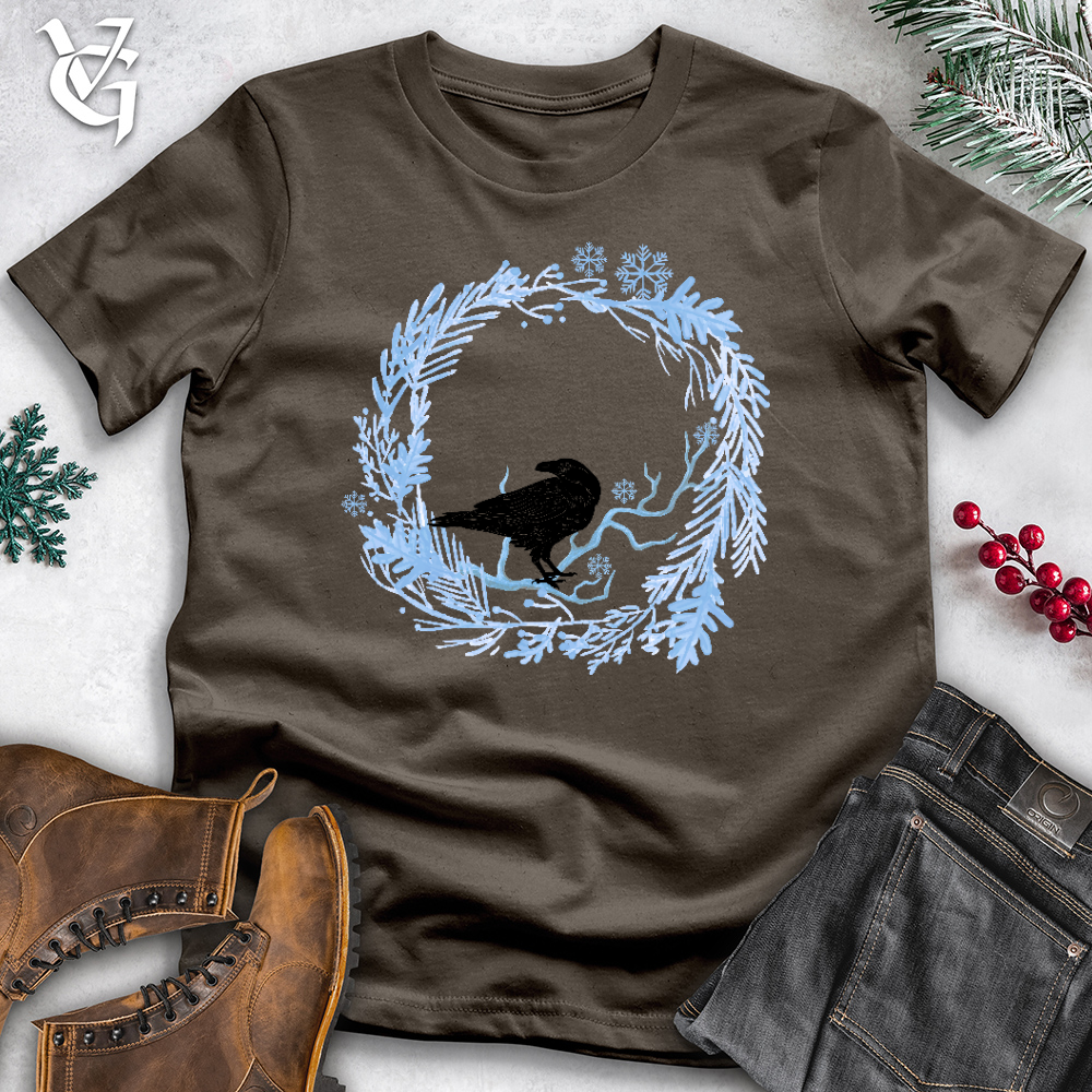 Viking Goods Icy Branches Raven Cotton Tee Army / L