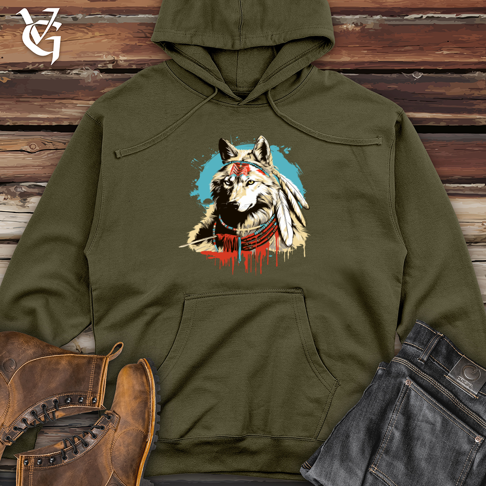 Viking Goods Inky Howl Midweight Hooded Sweatshirt Army / L