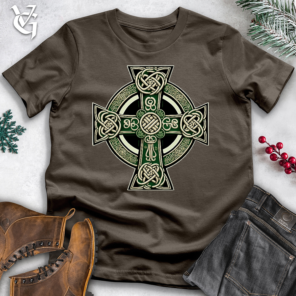 Viking Goods Knotted Celtic Crosses Cotton Tee Army / L