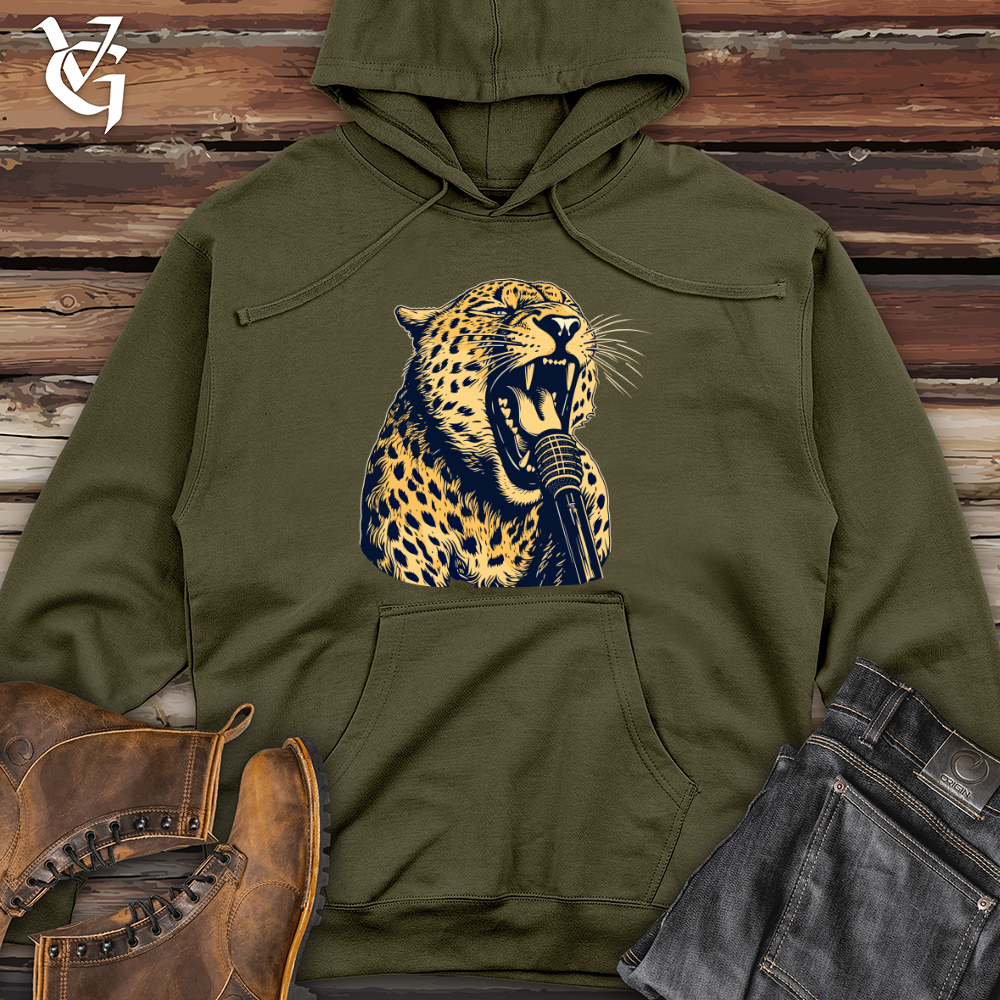 Viking Goods Leopard Rockstar Roar Midweight Hooded Sweatshirt Army / L