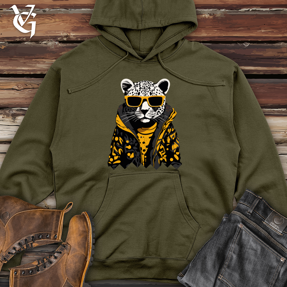 Viking Goods Leopard Streetwear Midweight Hooded Sweatshirt Army / L
