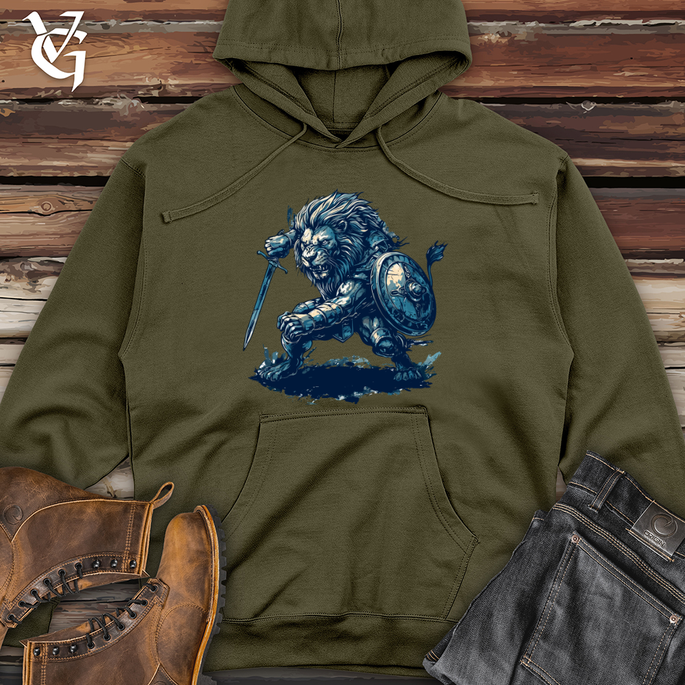 Viking Goods Lion Warrior Charge Midweight Hooded Sweatshirt Army / L