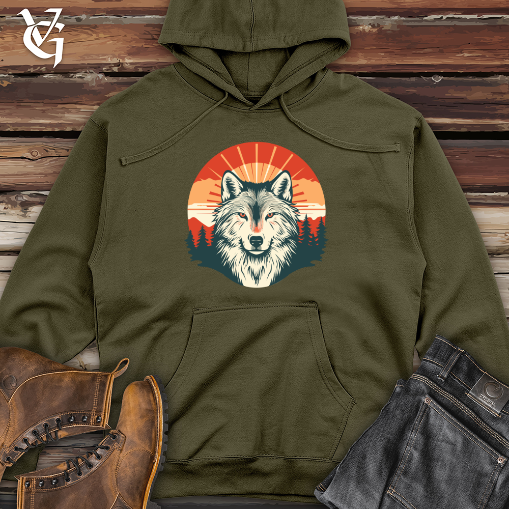 Viking Goods Luminous Wolf Luminary Midweight Hooded Sweatshirt Army / L