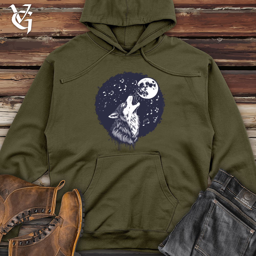 Viking Goods Lunar Wolf Ballad Midweight Hooded Sweatshirt Army / L