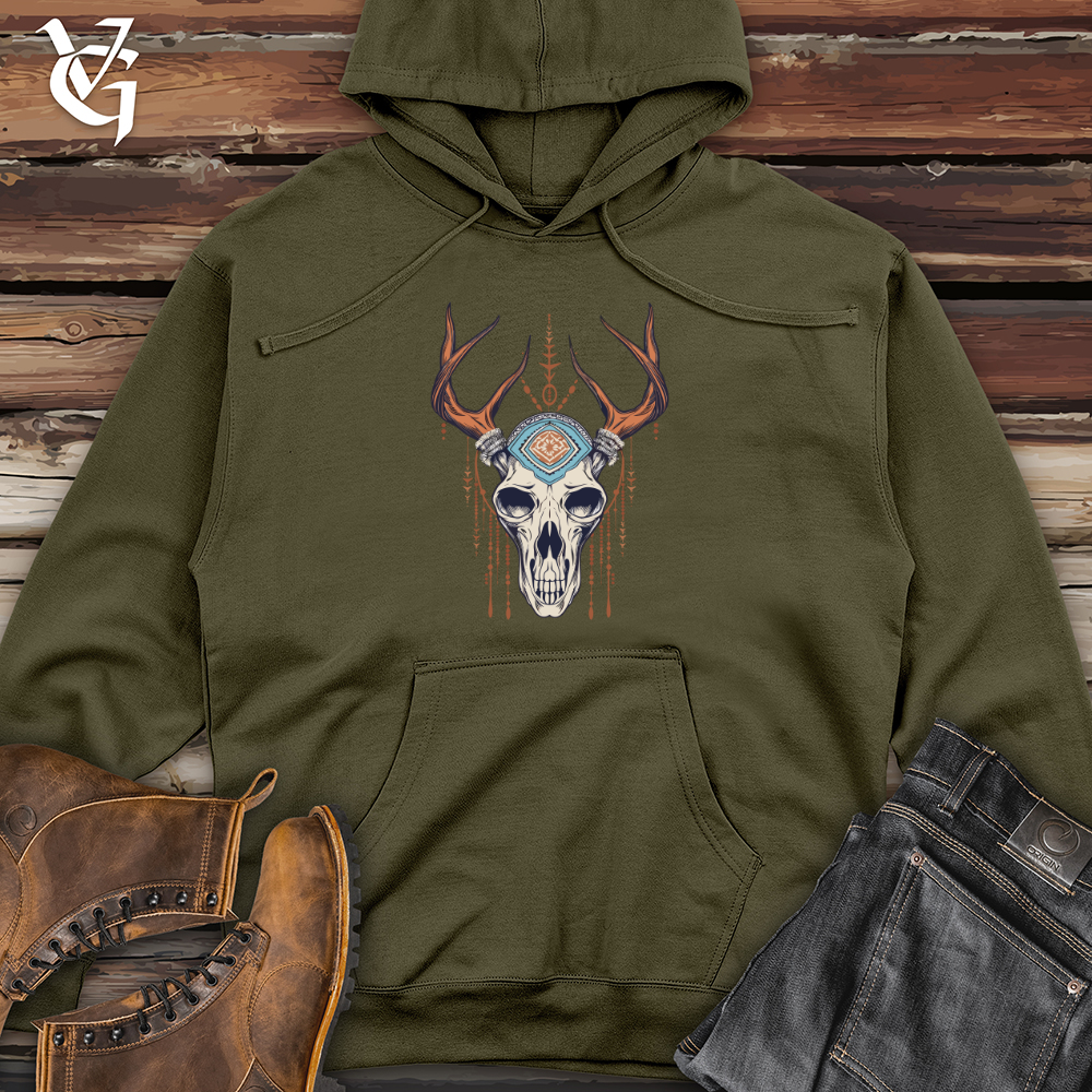 Viking Goods Majestic Antlered Remains Midweight Hooded Sweatshirt Army / L