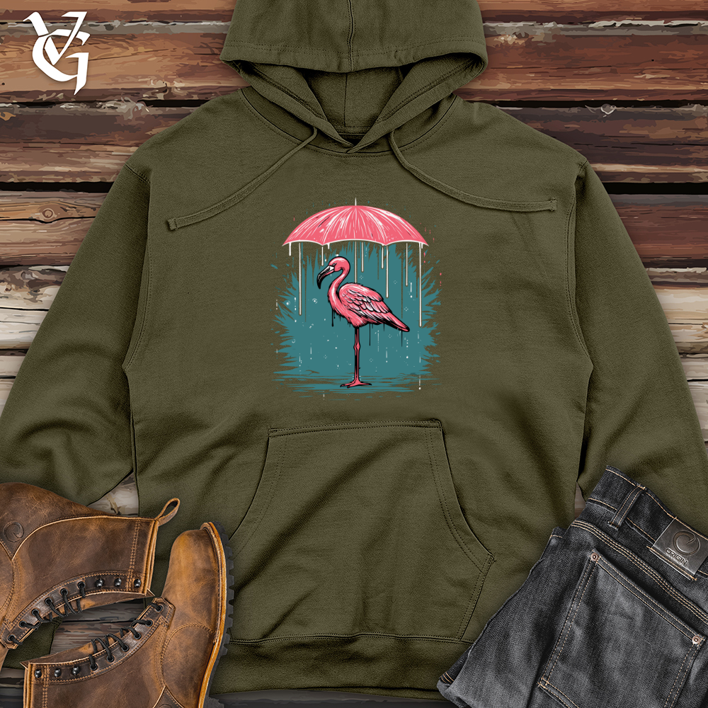Viking Goods Majestic Rainfall Flamingo Midweight Hooded Sweatshirt Army / L