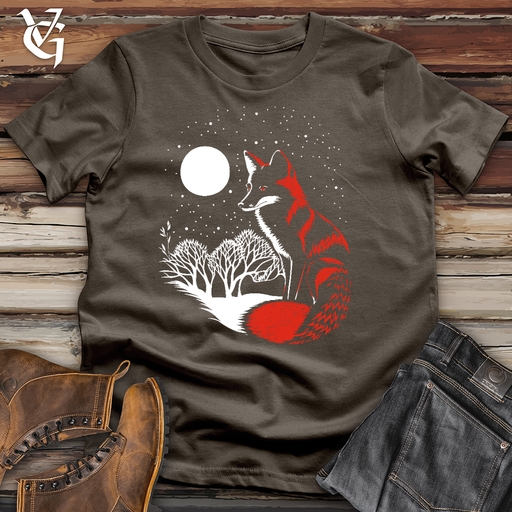 Viking Goods Moonlit Fox Cotton Tee Army / L