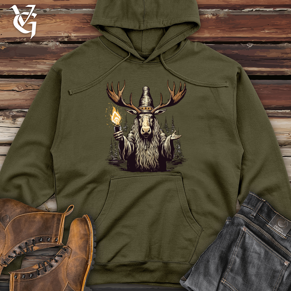 Viking Goods Moose Wizard Enigma Midweight Hooded Sweatshirt Army / L