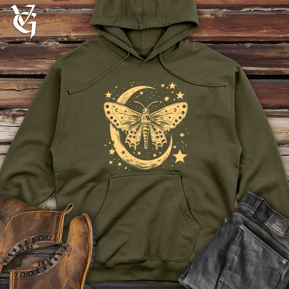 Viking Goods Moth Lunar Dreams Midweight Hooded Sweatshirt Army / L