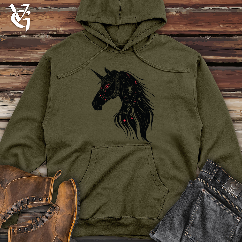 Viking Goods Mystical Unicorn Constellation Midweight Hooded Sweatshirt Army / L