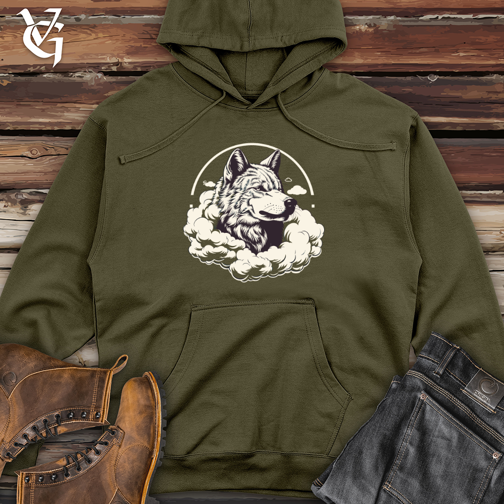 Viking Goods Nebulous Wolf Spirit Midweight Hooded Sweatshirt Army / L
